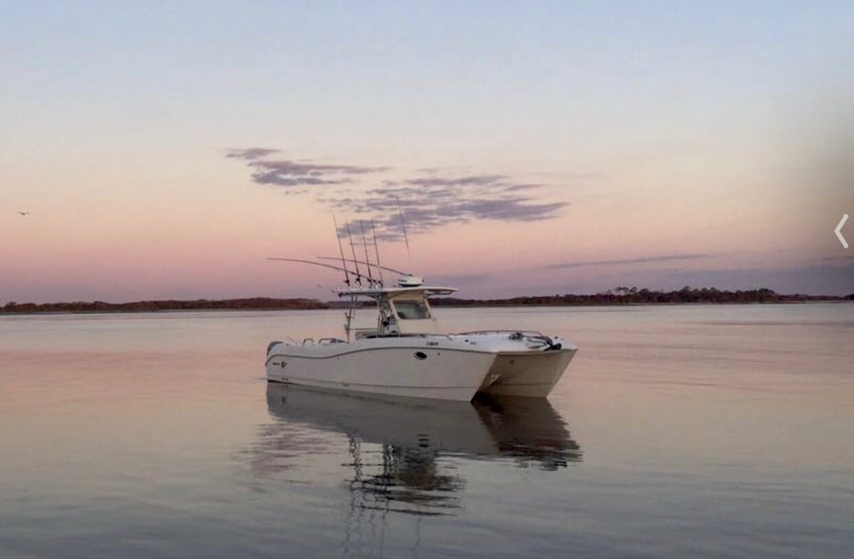 D&R Charters boat - The Ring Money at dusk